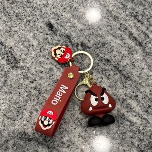Mario Goomba Keychain Set - Red and Brown